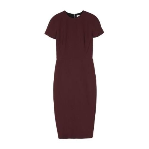 Diep Mahonie Bordeaux Rits Jurk Victoria Beckham , Brown , Dames