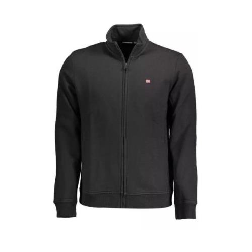 Zwart Geborduurd Rits Sweatshirt Napapijri , Black , Heren