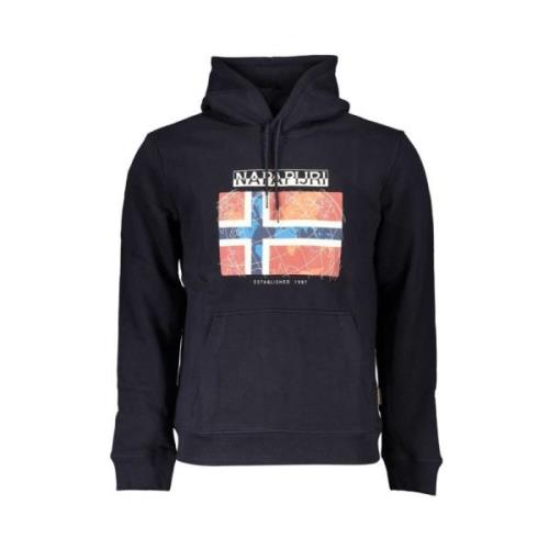 Blauw Fleece Hoodie Napapijri , Blue , Heren