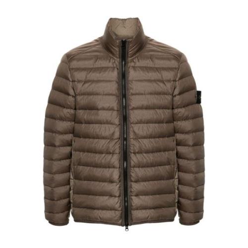 Donker Beige Gewatteerd Sportjack Stone Island , Brown , Heren