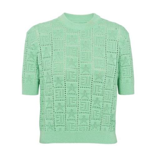 Groene Gebreide Top Balmain , Green , Dames