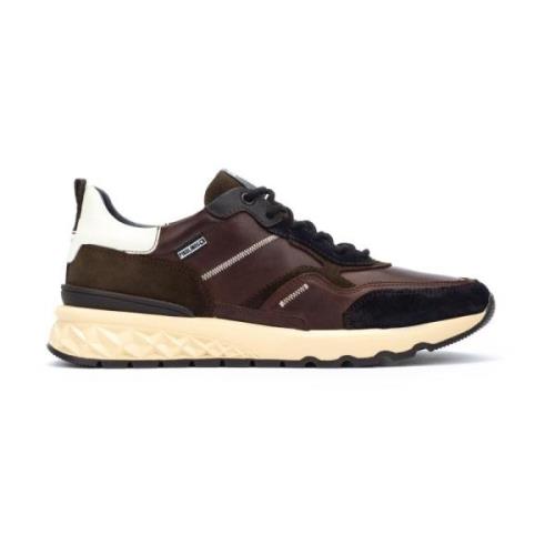 Bruine Leren Heren Sneaker Pikolinos , Brown , Heren