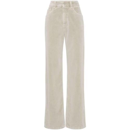 Witte Velvet Loose-Fit Jeans Brunello Cucinelli , White , Dames