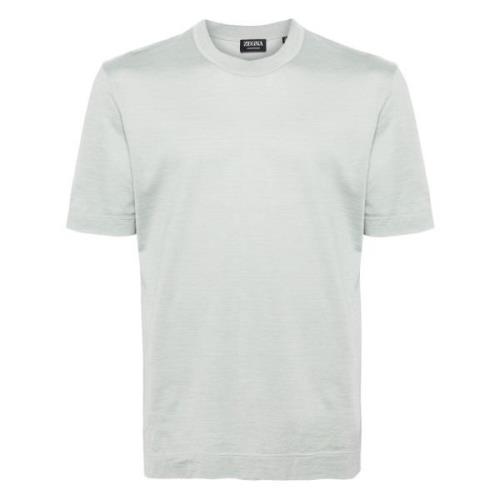 Zijde Katoen T-shirt Ermenegildo Zegna , Green , Heren