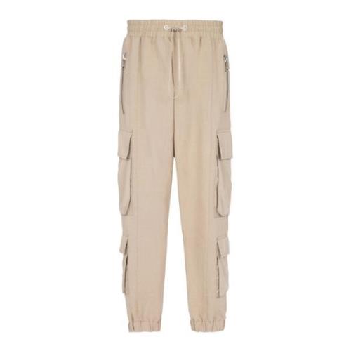 Tapered Cargo Broek Balmain , Beige , Heren