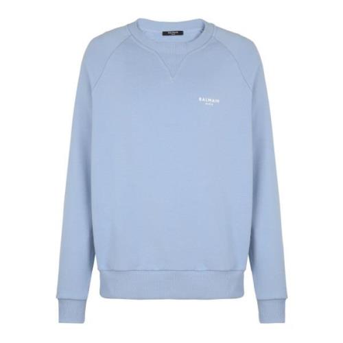 Flocked sweatshirt Balmain , Blue , Heren