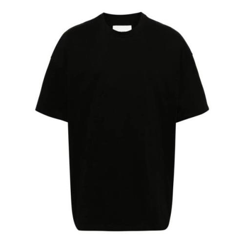 Gelaagd Zwart Katoenen T-shirt met Logo Print Jil Sander , Black , Her...