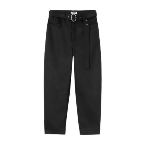 Zwarte Denim Broek Met Riem Jil Sander , Black , Heren