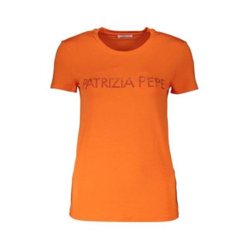 Oranje Strass Tee Elegant Shirt Patrizia Pepe , Orange , Dames