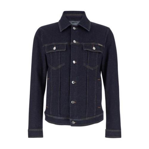 Denim Cachemire Jassen Dolce & Gabbana , Blue , Heren