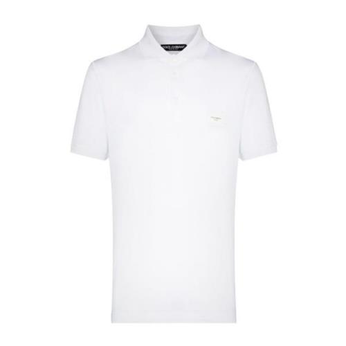 Witte Katoenen Poloshirt Dolce & Gabbana , White , Heren