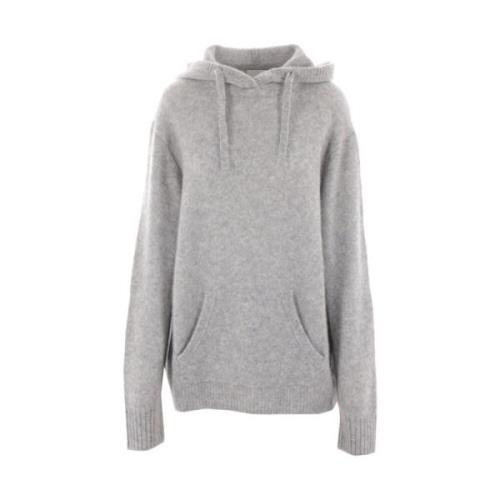 Lichtgrijze Kasjmier Zijde Hoodie Allude , Gray , Dames