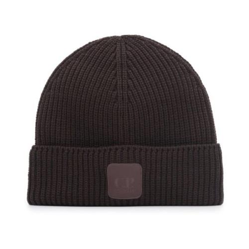 Metropolis Series Logo Wool Beanie Hat C.p. Company , Brown , Unisex