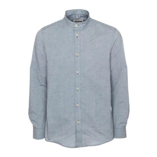 Casual Overhemd met Opstaande Kraag Drykorn , Blue , Heren