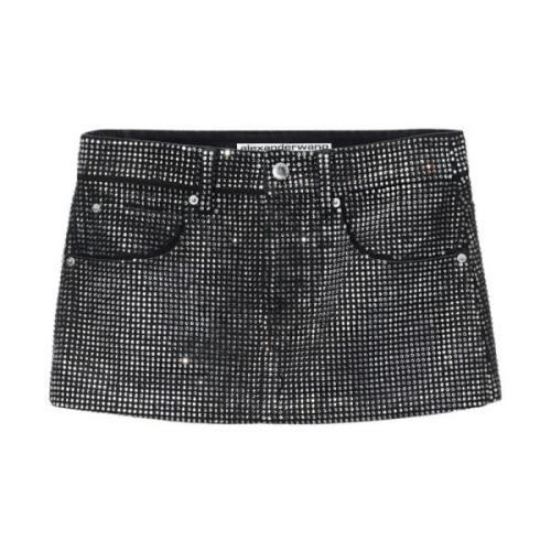 Kristal Distressed Mini Rok Alexander Wang , Black , Dames