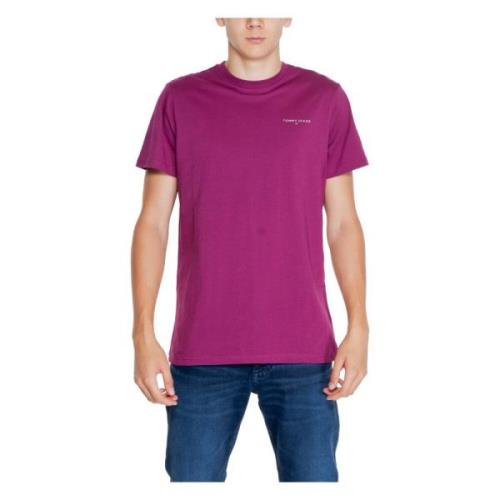 Heren Linear T-shirt Herfst/Winter Collectie Tommy Jeans , Purple , He...