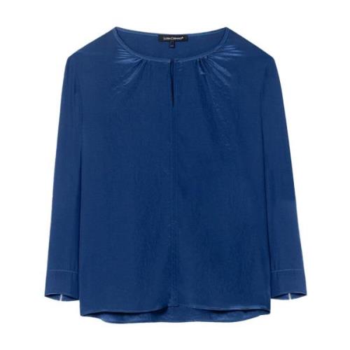 Stromende Zijden Blouse Shirt Luisa Cerano , Blue , Dames