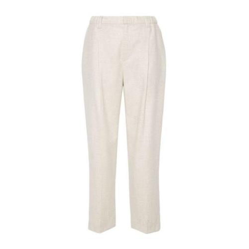 Beige Wol-Kasjmier Broek Brunello Cucinelli , Beige , Dames