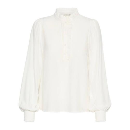 Vrouwelijke Blouse met Pofmouwen Kaffe , White , Dames