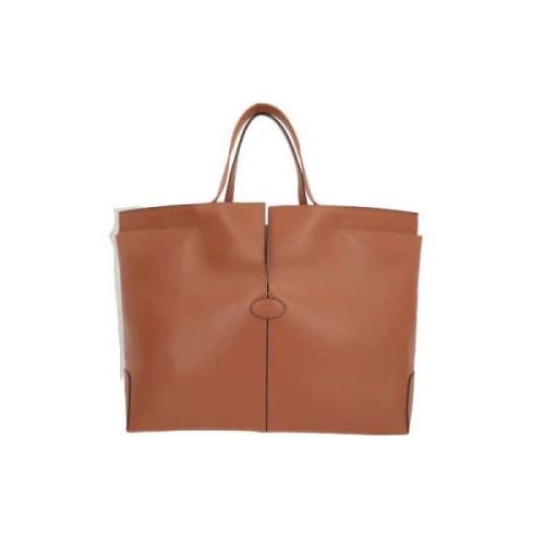 Bruin Leren Shopper Tod's , Brown , Dames