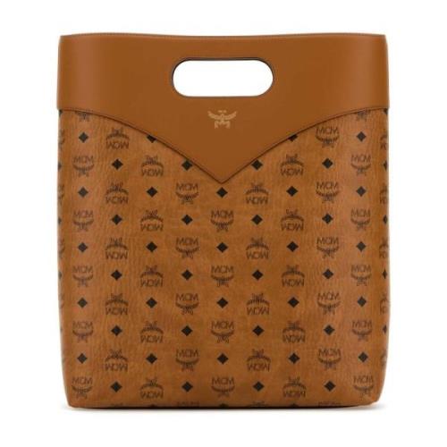 Canvas Shopping Bag MCM , Brown , Heren