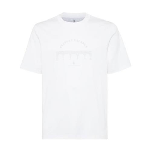 Stijlvolle T-shirts en Polos Brunello Cucinelli , White , Heren