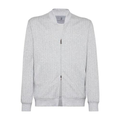 Grijze Sweaters voor Mannen Brunello Cucinelli , Gray , Heren