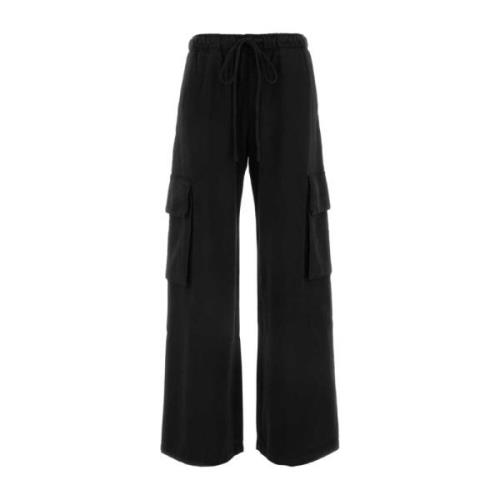 Stijlvolle zwarte katoenen joggers Palm Angels , Black , Dames