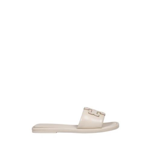 Double T Sport Slide in Dulce de Leche/Goud Tory Burch , Beige , Dames