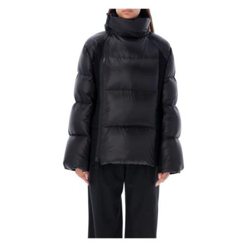 Zwarte Wol Melton Donsjas Sacai , Black , Dames