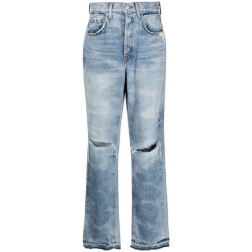 Zwarte Kate Straight-Leg Ripped Jeans Cotton Citizen , Blue , Dames