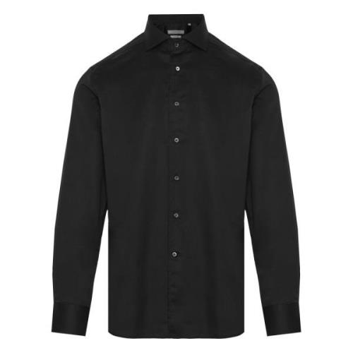 Jersey Katoenen Shirt 100% Katoen Corneliani , Black , Heren