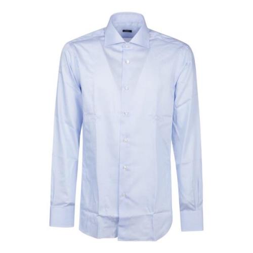 Klassieke Lange Mouw Shirt Barba Napoli , Blue , Heren