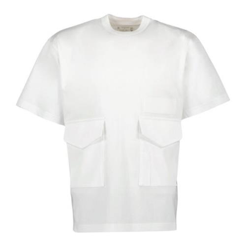 Wit Katoenen Zak T-shirt Sacai , White , Heren