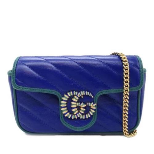 Pre-owned Leather crossbody-bags Gucci Vintage , Blue , Dames