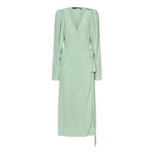 Bloemen Jacquard V-hals Midi Jurk Rotate Birger Christensen , Green , ...