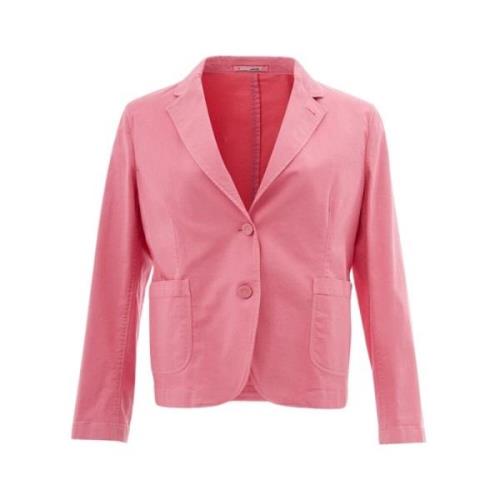 Elegant Pink Cotton Jacket Lardini , Pink , Dames