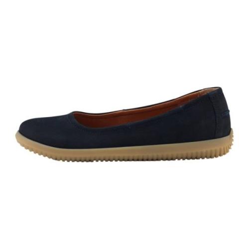 Marie Ballerina Nubuck Navy Nature Footwear , Blue , Dames