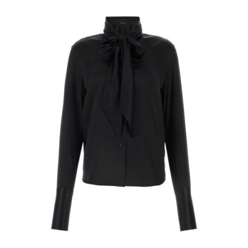 Zwarte Satijnen Stretch Shirt Ermanno Scervino , Black , Dames