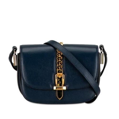 Pre-owned Leather crossbody-bags Gucci Vintage , Blue , Dames