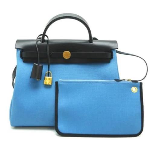 Pre-owned Leather handbags Hermès Vintage , Blue , Dames