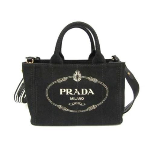 Pre-owned Denim shoulder-bags Prada Vintage , Black , Dames