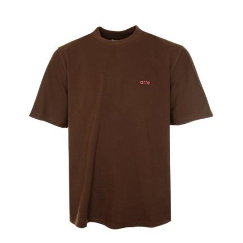 Rose T-shirt met Label Stitching Arte Antwerp , Brown , Heren