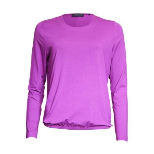 Blouson O-Neck Top Lange Mouw Roberto sarto , Purple , Dames