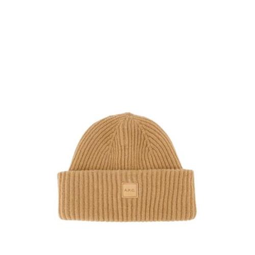 Ultrafijne Merinos Kasjmier Wol Beanie Kameel A.p.c. , Brown , Unisex