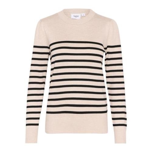 Gestreepte Pullover Trui Grijs Morn Saint Tropez , Gray , Dames