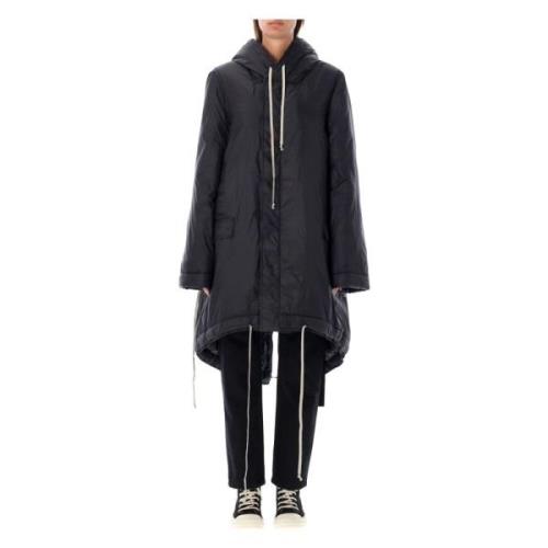 Zwarte Fishtail Parka Buitenkleding Aw24 Rick Owens , Black , Dames