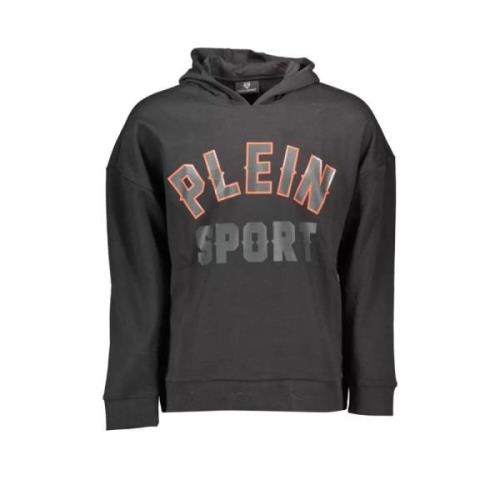 Sportieve hoodie met gedurfde details Plein Sport , Black , Heren