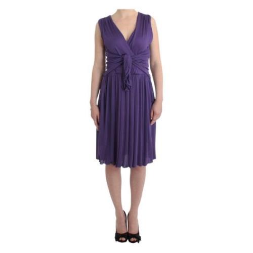 Elegante Paarse Jersey Jurk John Galliano , Purple , Dames