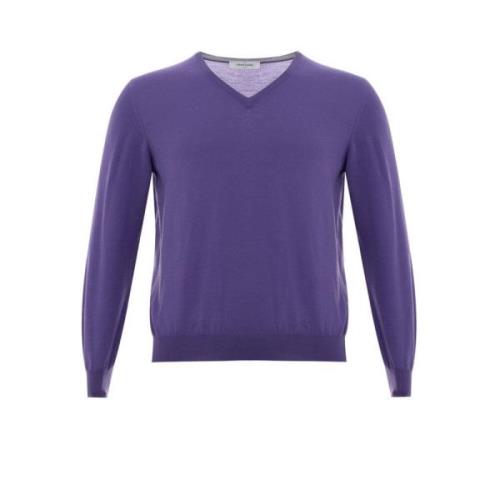 Elegante Paarse Wollen Trui Gran Sasso , Purple , Heren